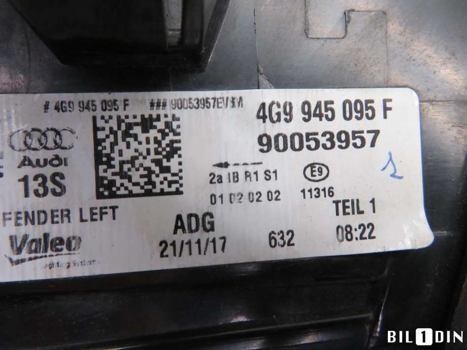 Baklykt venstre til Audi A6, Allroad 2015-2019 (Type III, Fase 2) (C7) (C7) (AUDI|4G9945095F|)