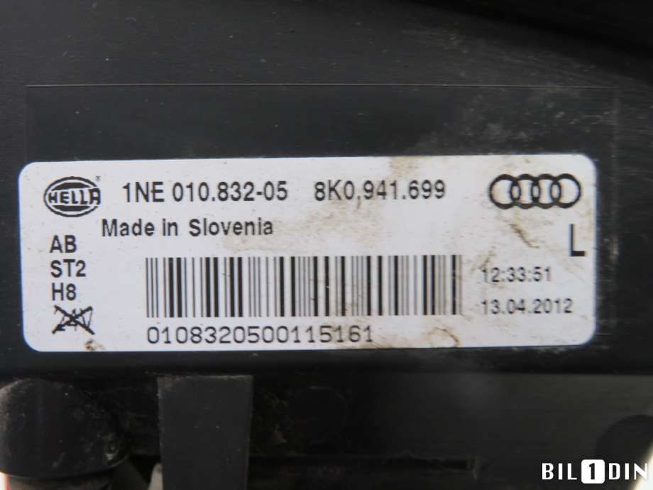 Tåkelykt venstre foran til Audi A4 2007-2014 (Type IV) (B8) (B8) (AUDI|8K0941699B|)