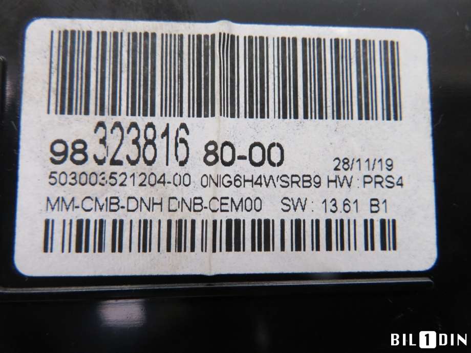 Instrumentpanel til Peugeot 5008 2017-->> (Type II)  (PEUGEOT|9845245380||983238168000)