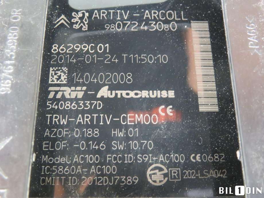 Sensor radar til Citroën C4, Picasso 2013-2018 (Type II)  (CITROEN|1610745780||9807243080)