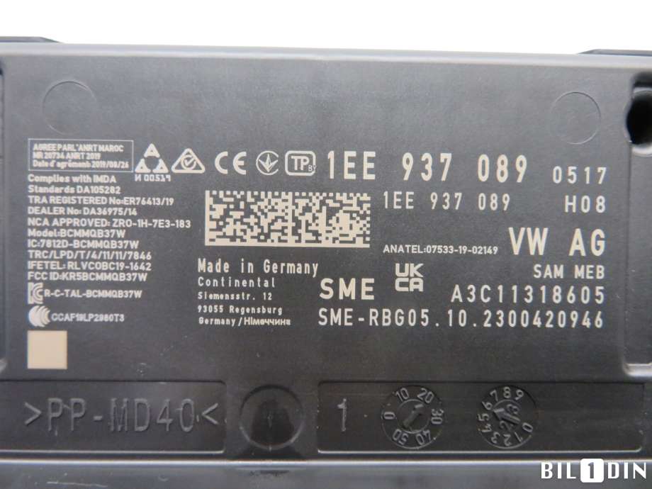 Styreenhet comfort (BCM) til Audi Q4 e-tron 2021-->>  (AUDI|1EE937089|)