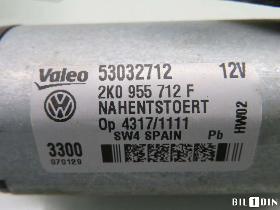 Viskermotor bakrute til VW Caddy 2015-2020 (Type III, Fase 3)  (VOLKSWAGEN|2K0955712F|)