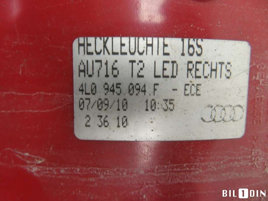 Baklykt høyre til Audi Q7 2010-2015 (Type I, Fase 2)  (AUDI|4L0945094F|)