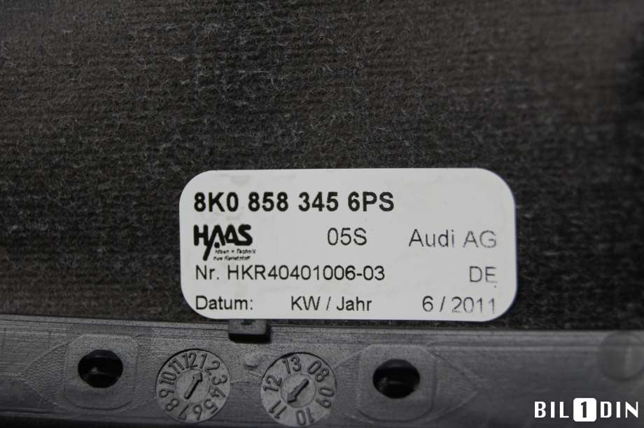 Ratt deksler til Audi A4, Allroad 2009-2016 (Type I) (B8) (B8) (AUDI|8K0858345|)