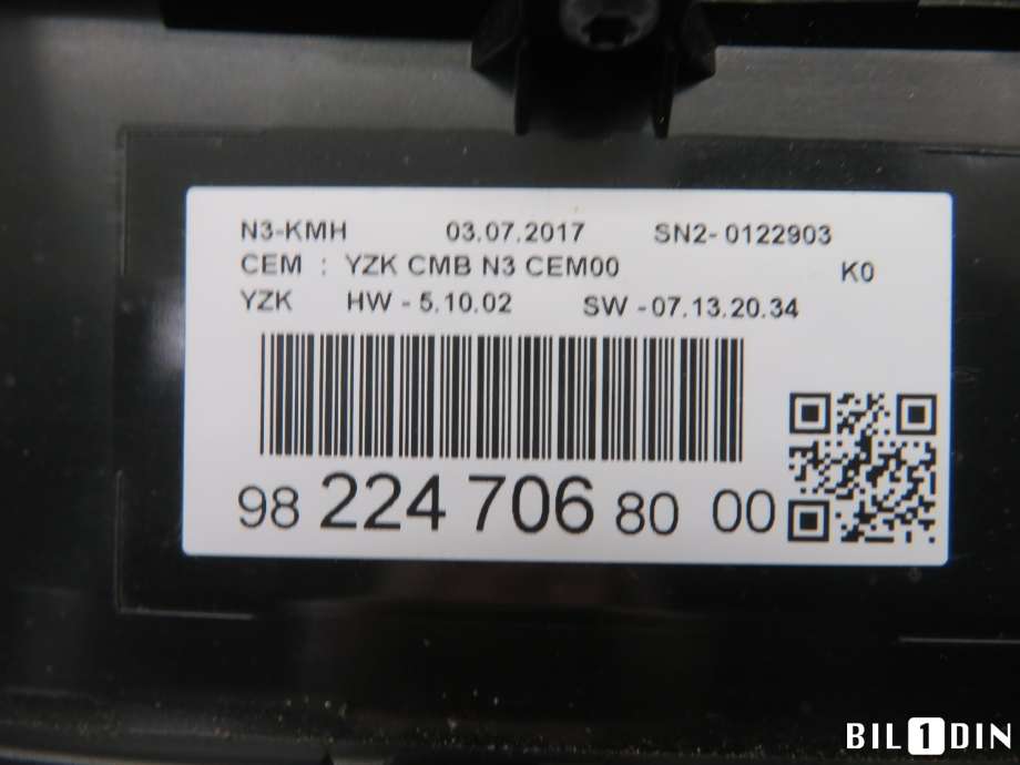 Instrumentpanel til Toyota Proace 2016-->> (Type II) (TOYOTA|SU001A7527|)