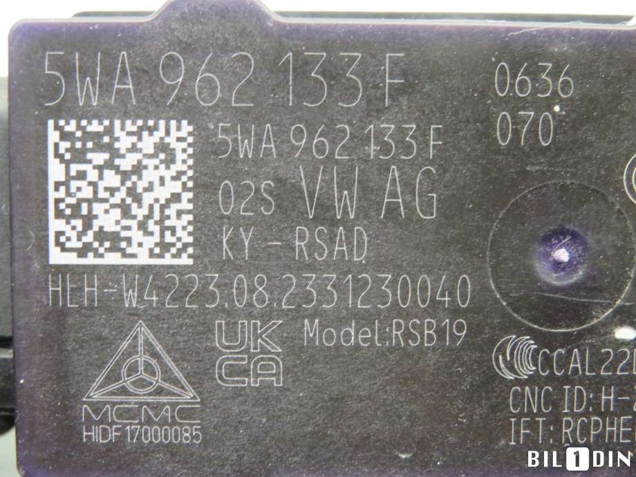 Styreenhet nøkkelfri/keyless til VW ID.3 2020-->>  (VOLKSWAGEN|5WA962133F|)