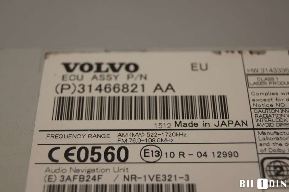 Bilstereo til Volvo XC60 2014-2017 (Type I, Fase 2) (VOLVO|36050657||31466821)