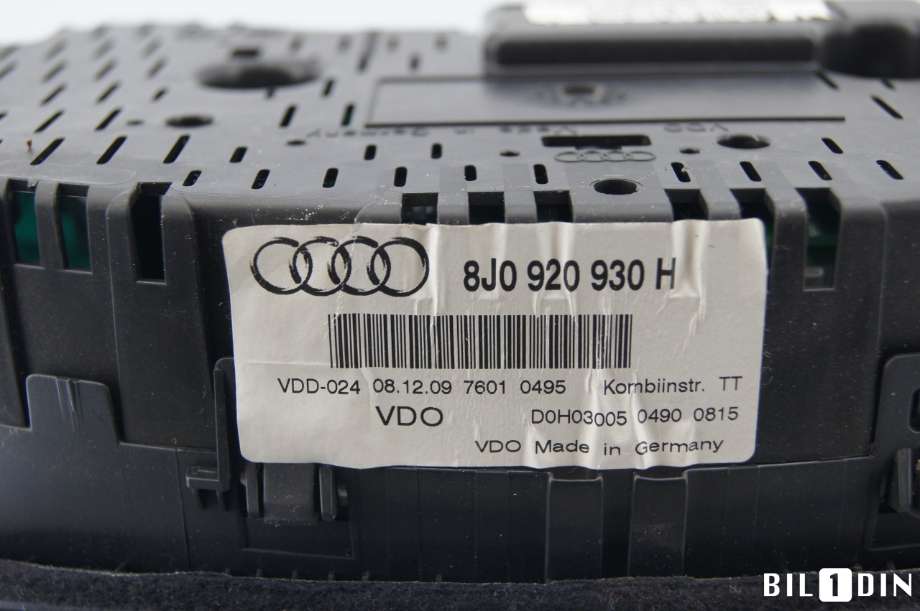 Instrumentpanel til Audi TT 2006-2014 (Type II)  (AUDI|8J0920930H|8J0920930HX|76010495)