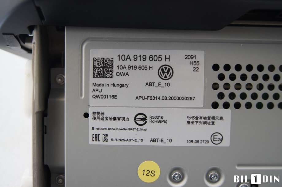 Instrument kjørecomputer til VW ID.3 2020-->>  (VOLKSWAGEN|10B919605||10B919605H)