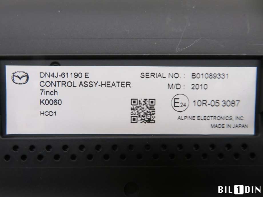 Varmeapparat betjening til Mazda MX-30 2020-->>  (MAZDA|DN4J61190E|)