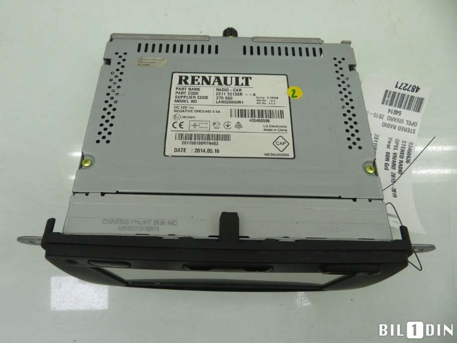Bilstereo til Opel Vivaro B 2014-2019  (OPEL|93460636|281150198R|)