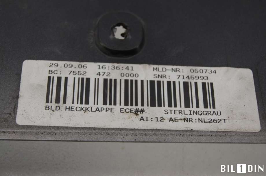 Refleksplate til BMW 7-Serie 2000-2008 (E65/E66/E67/E88) (E65/E66/E67/E88) (BMW|51137160833||7145993)