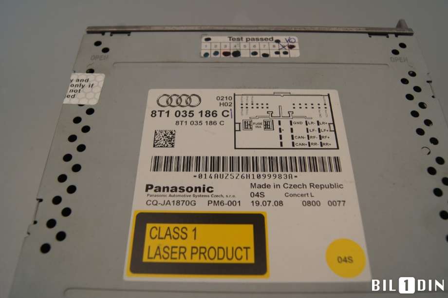 Bilstereo til Audi A4 2007-2014 (Type IV) (B8) (B8) (AUDI|8T1057186CX||8T1035186C)