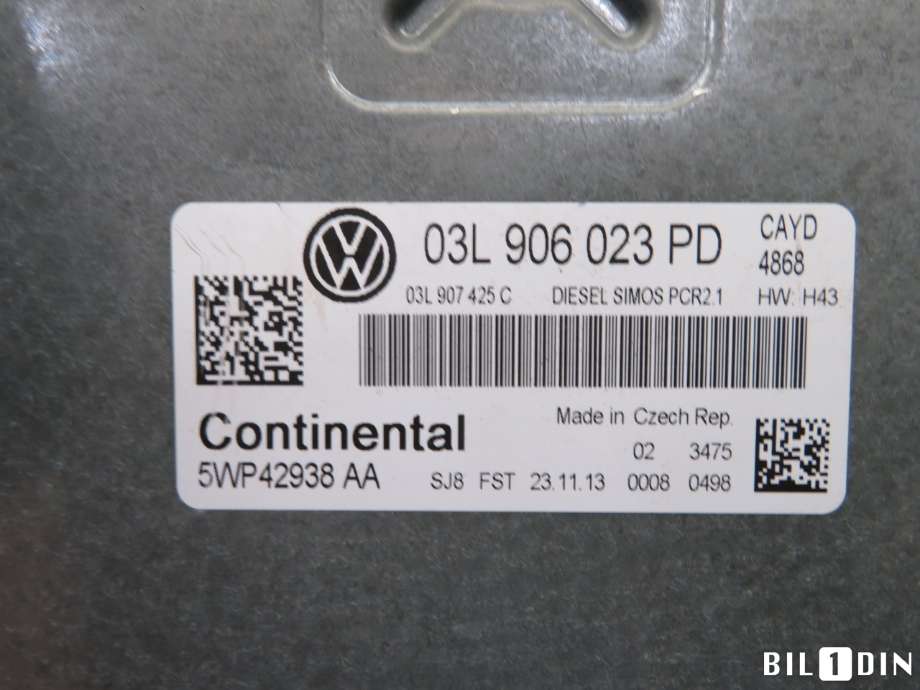 Styreenhet motor til VW Caddy 2010-2015 (Type III, Fase 2)  (VOLKSWAGEN|03L906018NJ|)