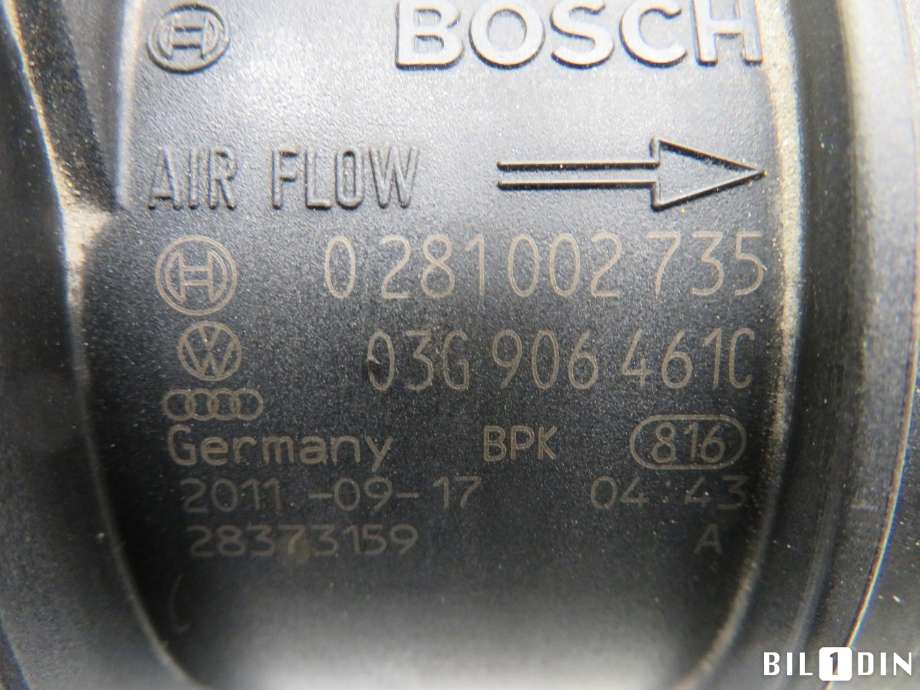 Luftmengde/luftmassemåler til Audi A4, Allroad 2009-2016 (Type I) (B8) (B8) (AUDI|03G906461C|)