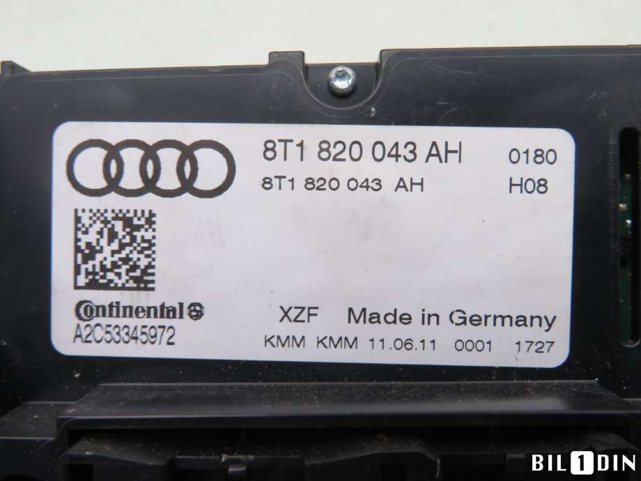 Varmeapparat betjening til Audi A4, Allroad 2009-2016 (Type I) (B8) (B8) (AUDI|8T1820043AH|)