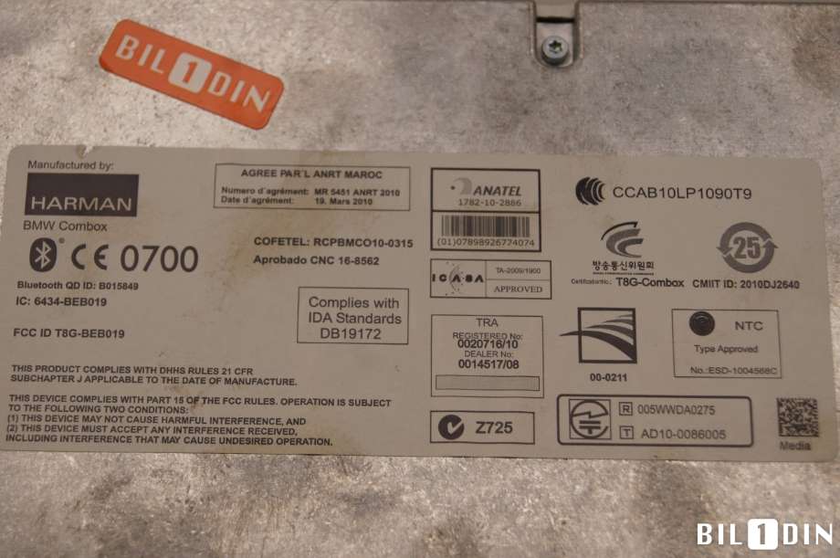 Styreenhet DAB til BMW X1 2009-2015 (E84) (E84) (BMW|84109257160|)
