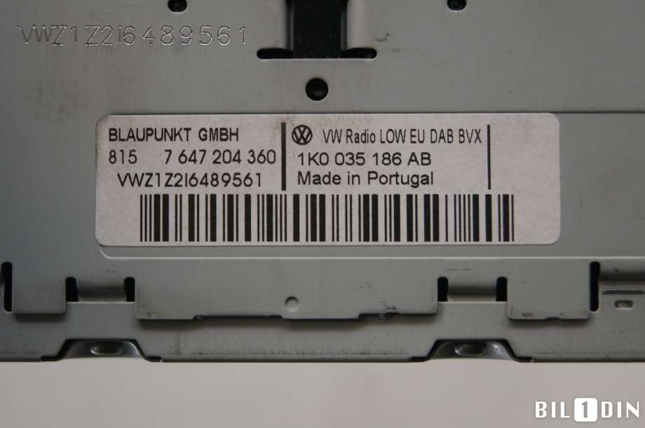 Bilstereo til VW Golf VI 2008-2012  (VOLKSWAGEN|1K0057187BX|)