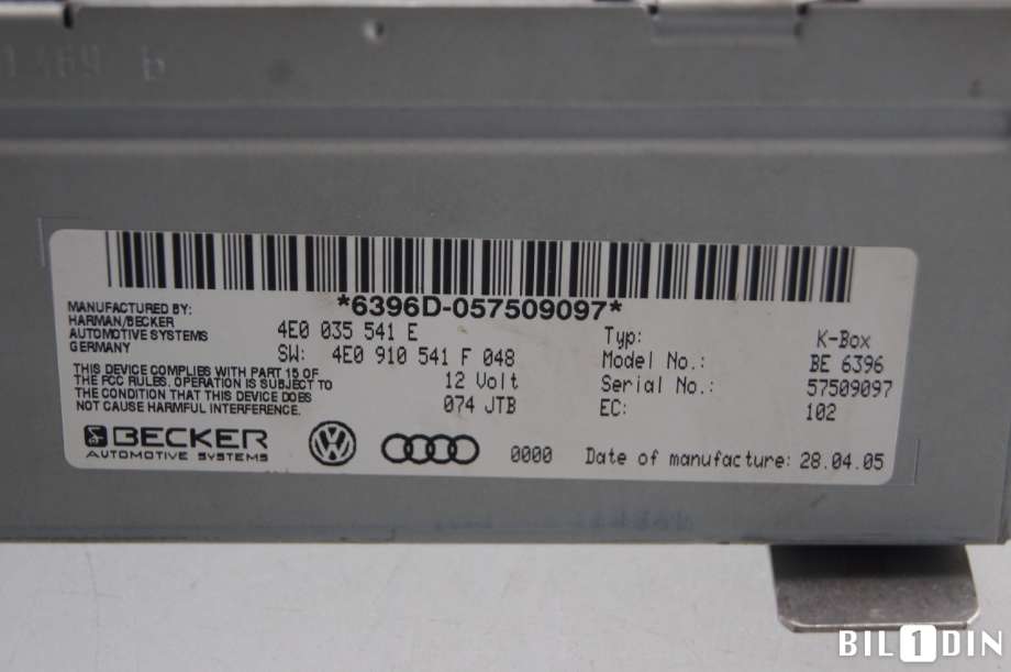 Bilstereo diverse til Audi A8 2003-2010 (Type II) (AUDI|4E0035542X||4E0035541EX)