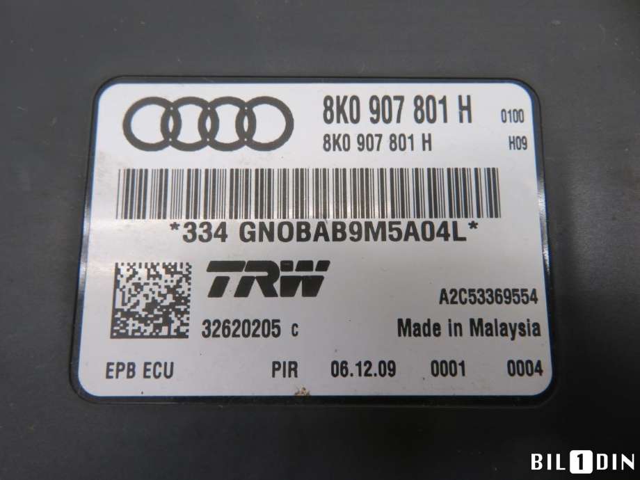Styreenhet elektrisk parkbrems (EPB - Electric Parking Brake) til Audi A5 2007-2016 (Type I) (AUDI|8K0907801H|)