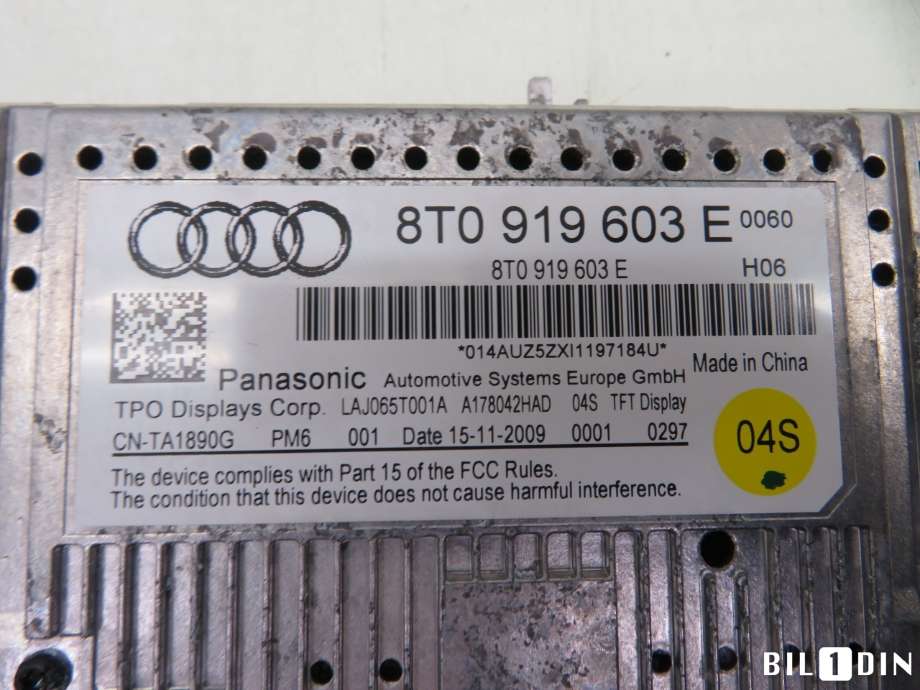 Instrument kjørecomputer til Audi A5 2007-2016 (Type I)  (AUDI|8T0057603E||8T0919603E)