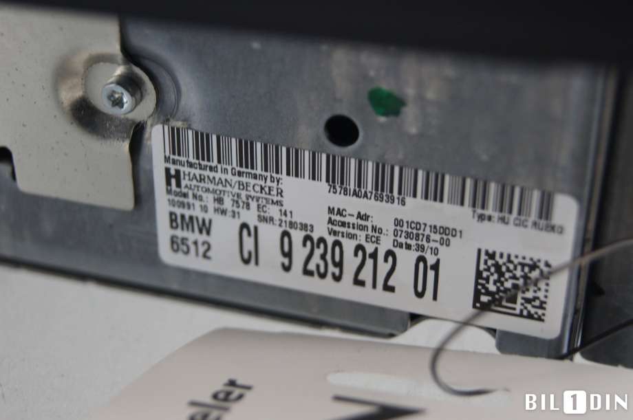 Bilstereo til BMW 3-Serie 2005-2011 (E90/E91/E92/E93) (E90/E91/E92/E93) (BMW|65129283428||9239212)