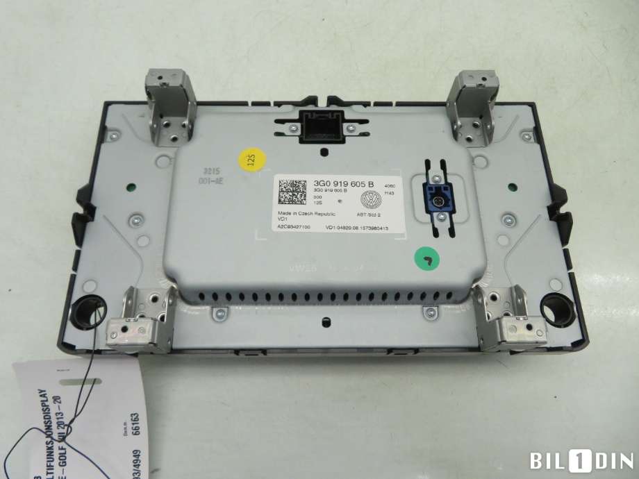 Multimedia display (MCU - Media Controller Unit) til VW e-Golf 2014-2017 (Fase 1)  (VOLKSWAGEN|3G0919605B|)