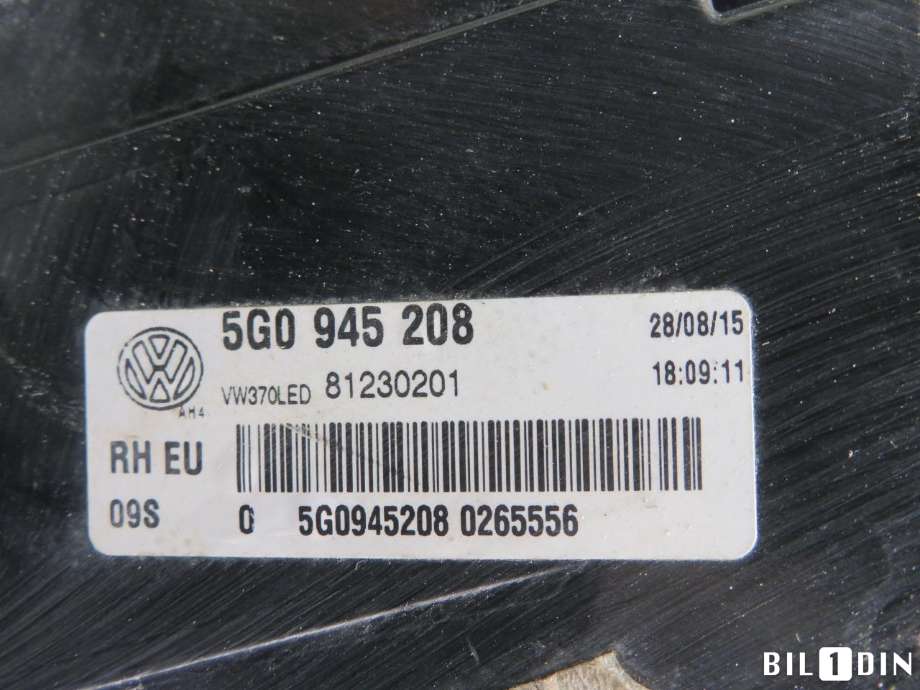 Baklykt høyre til VW e-Golf 2014-2017 (Fase 1)  (VOLKSWAGEN|5G0945208|)