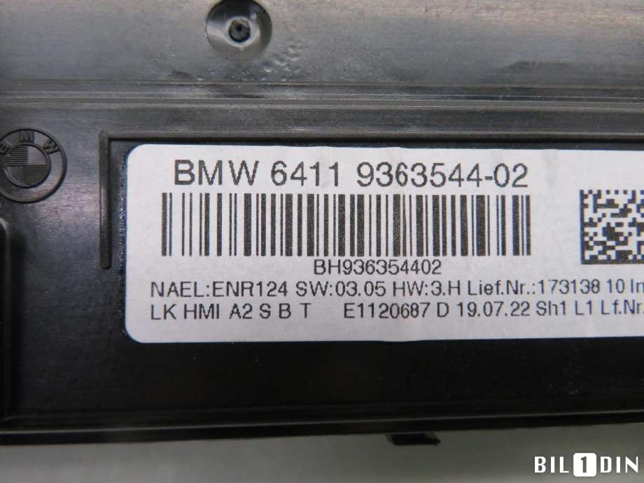 Varmeapparat betjening til BMW 3-Serie 2012-2018 (F30/F31/F34) (F30/F31/F34) (BMW|64119363544|)