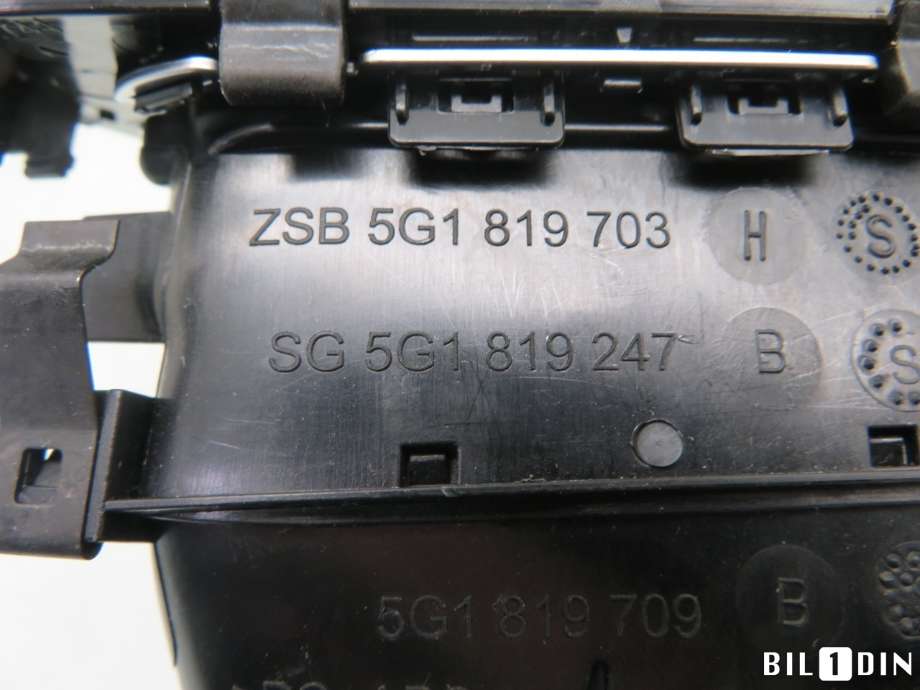 Dashbord friskluftdyse til VW e-Golf 2014-2017 (Fase 1)  (VOLKSWAGEN|5G1819703H|)