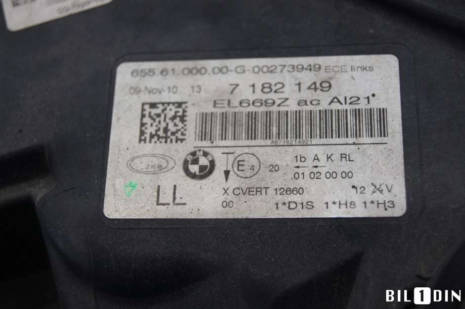 Frontlykt venstre xenon til BMW 7-Serie 2009-2015 (F01/F02/F03/F04) (F01/F02/F03/F04) (BMW|63117225229|)