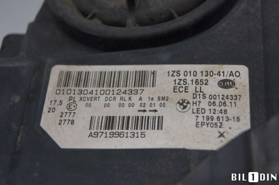 Frontlykt venstre xenon til BMW 5-Serie 2010-2017 (F10/F11) (F10/F11) (BMW|63127262723|)