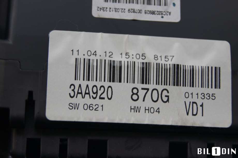 Instrumentpanel til VW Passat 2011-2015 (B7) (B7) (VOLKSWAGEN|3AA920870G|)