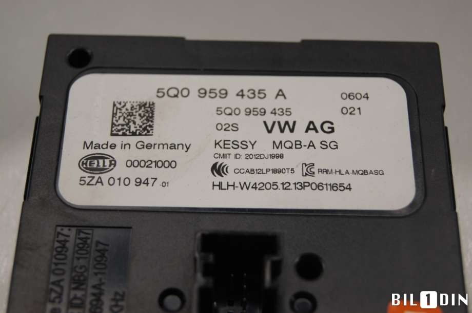 Styreenhet nøkkelfri/keyless til Škoda Octavia 2013-2016 (Type III, Fase 1)  (SKODA|5Q0959435C||5Q0959435A)
