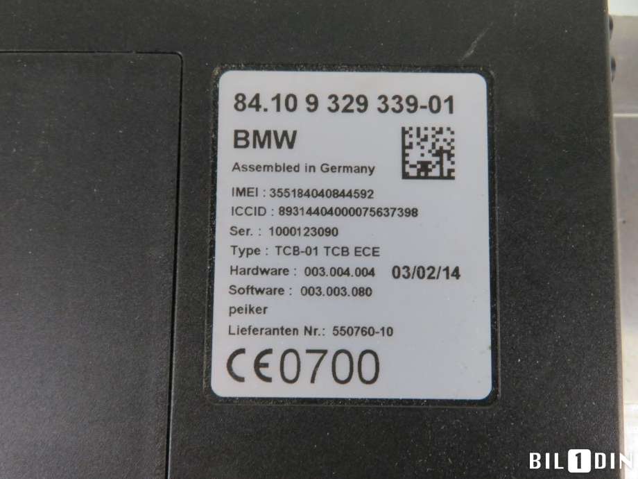 Styreenhet diverse til BMW 3-Serie 2012-2018 (F30/F31/F34) (F30/F31/F34) (BMW|84109362848|)