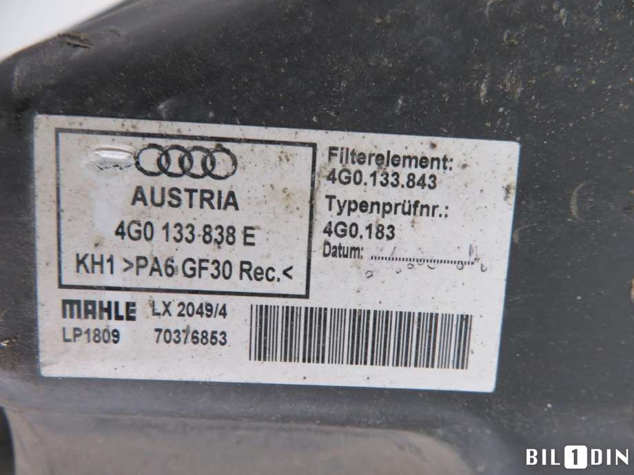Luftfilterboks til Audi A6 2011-2014 (Type IV, Fase 1) (C7) (C7) (AUDI|4G0133838E|)
