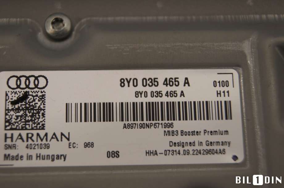 Bilstereo forsterker til Audi Q4 e-tron 2021-->>  (AUDI|8Y0035465A|)