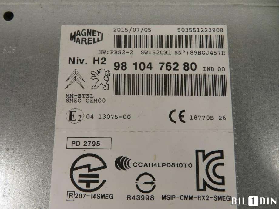 Bilstereo diverse til Peugeot 308 2013-2021 (Type II)  (PEUGEOT|1613172380||9810476280)