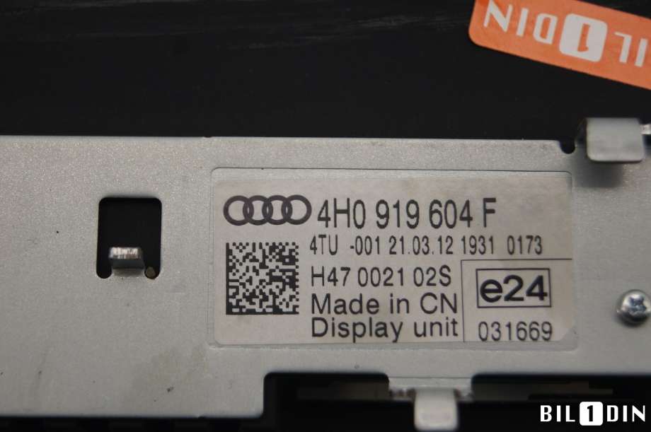 Multimedia display (MCU - Media Controller Unit) til Audi A8 2010-2013 (Type III, Fase 1) (AUDI|4H0919604H|4H0919604G|4H0919604F)