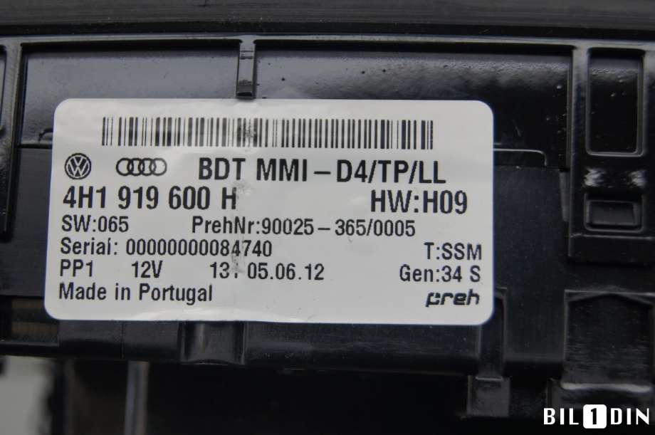 Bryter diverse til Audi A8 2010-2013 (Type III, Fase 1)  (AUDI|4H1919600M||4H1919600H)