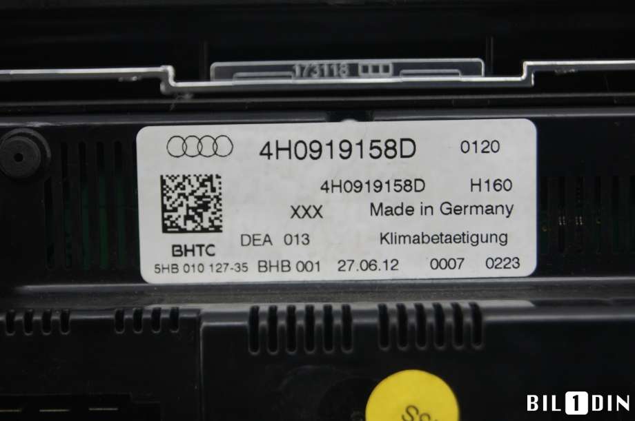 Varmeapparat betjening til Audi A8 2010-2013 (Type III, Fase 1)  (AUDI|4H0919158D|)