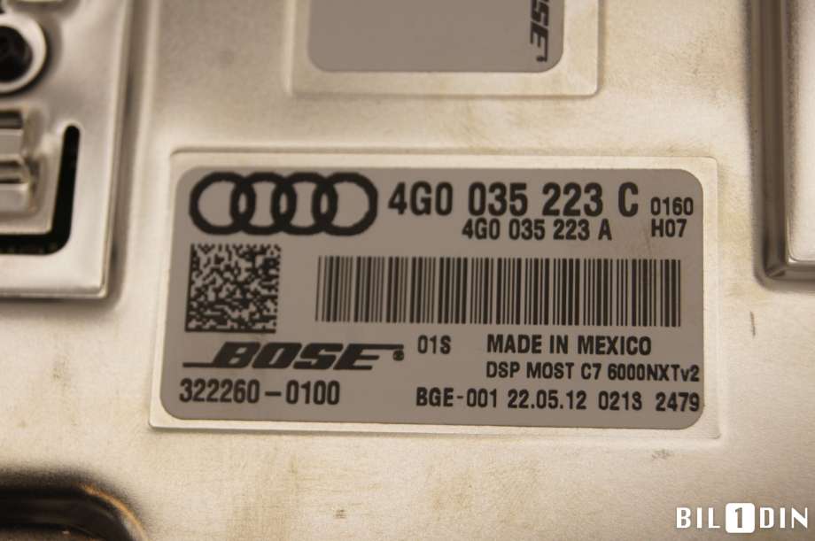 Bilstereo forsterker til Audi A8 2010-2013 (Type III, Fase 1)  (AUDI|4G0035223C|)