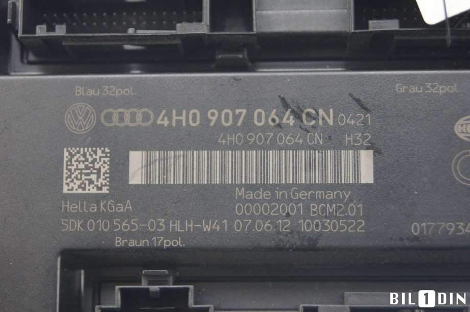 Styreenhet comfort (BCM) til Audi A8 2010-2013 (Type III, Fase 1)  (AUDI|4H0907064GB||4H0907064CN)