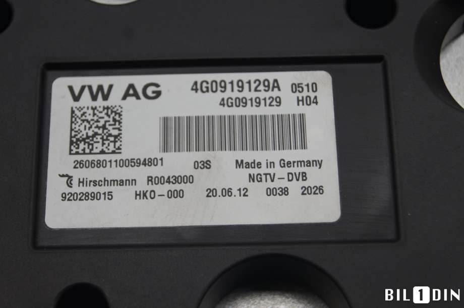 Styreenhet DAB til Audi A8 2010-2013 (Type III, Fase 1)  (AUDI|4G0919129A|)