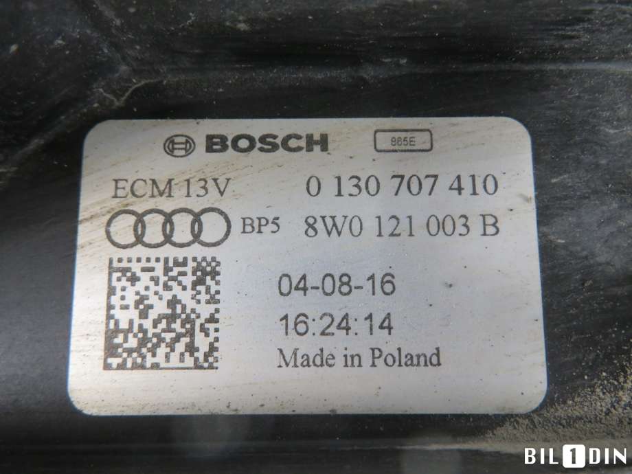 Kjølevifte til Audi A4 2015-2019 (Type V, Fase 1) (B9) (B9) (AUDI|8W0121207B|)