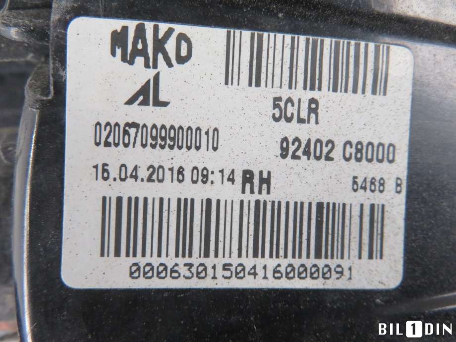 Baklykt høyre til Hyundai i20 2015-2020 (Type II)  (HYUNDAI|92402C8000|)
