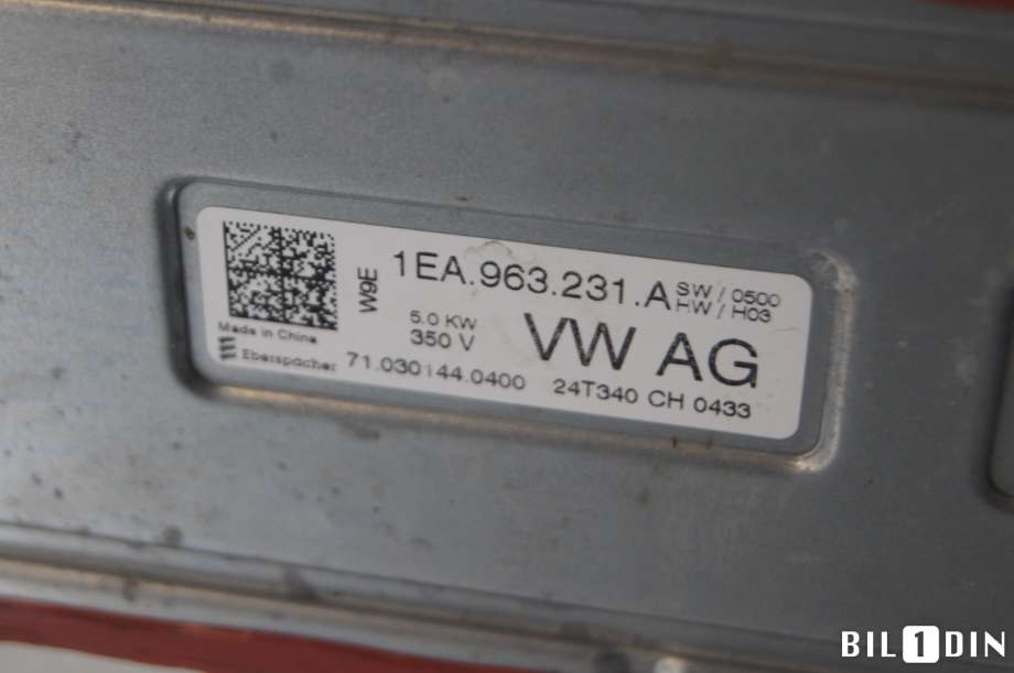 Varmeapparat register til VW ID.3 2020-->>  (VOLKSWAGEN|1EA963231|)