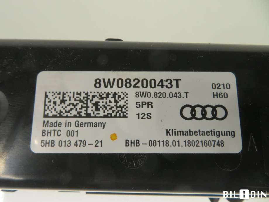 Varmeapparat betjening til Audi A4, Allroad 2016-->> (Type II) (B9) (B9) (AUDI|8W0820043T|)