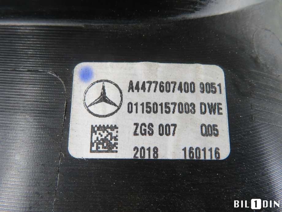 Dørhåndtak inv høyre bak til Mercedes Vito 2014-->> (W447) (W447) (MERCEDES|A4477607400|)