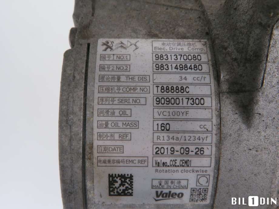 Aircondition kompressor til Peugeot 208 2019-->> (Type II)  (PEUGEOT|9840056680|9831370080|)